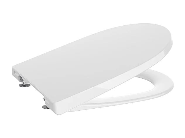 Abattant WC frein de chute compact déclipsable rond ROCA Ona blanc brillant