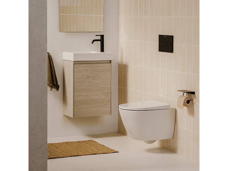 Abattant WC frein de chute compact déclipsable rond ROCA Ona blanc brillant