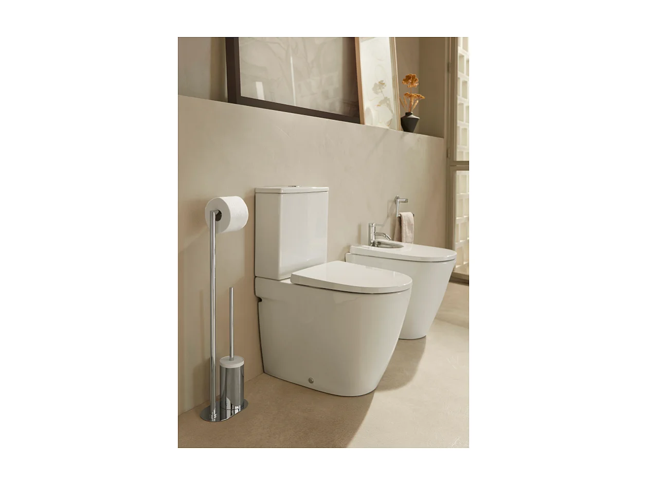 Abattant WC frein de chute compact déclipsable rond ROCA Ona blanc brillant
