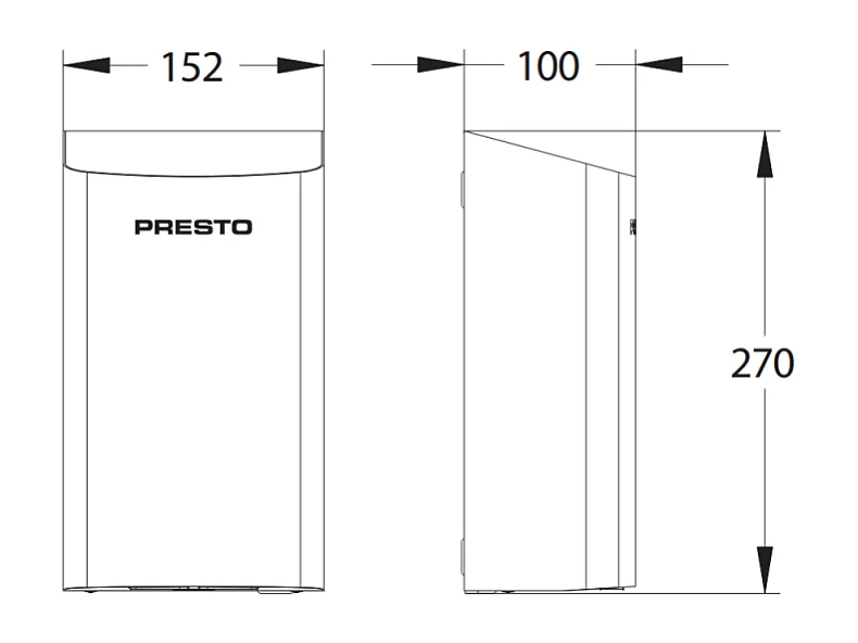 Sèche-mains sans contact mural compact PRESTO Linea inox brossé