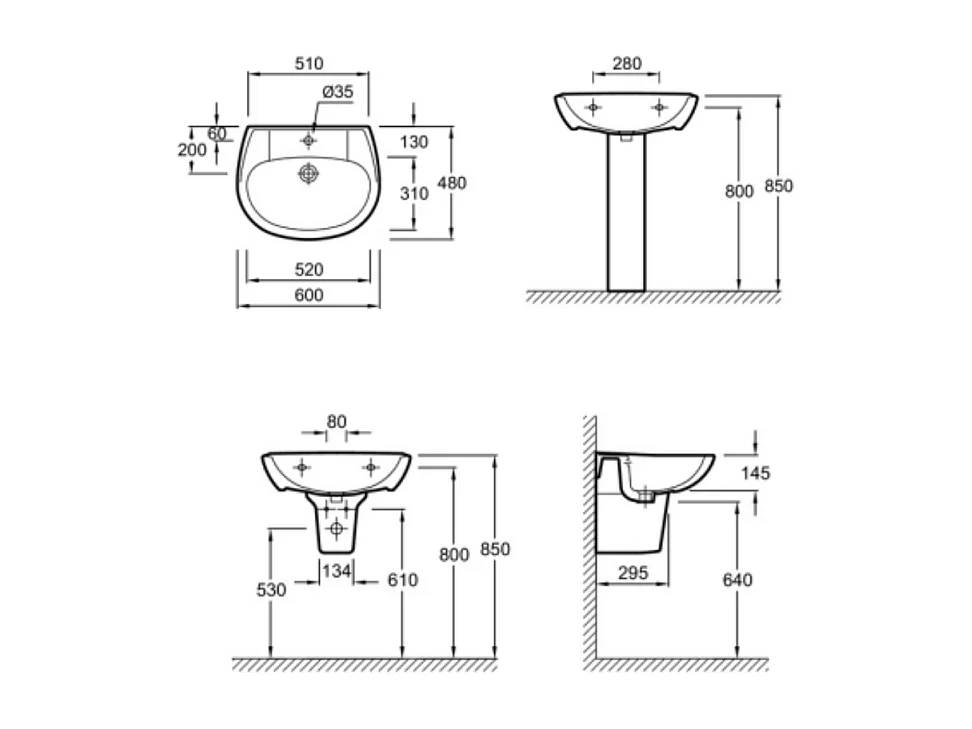 Lavabo sur colonne JACOB DELAFON Brive