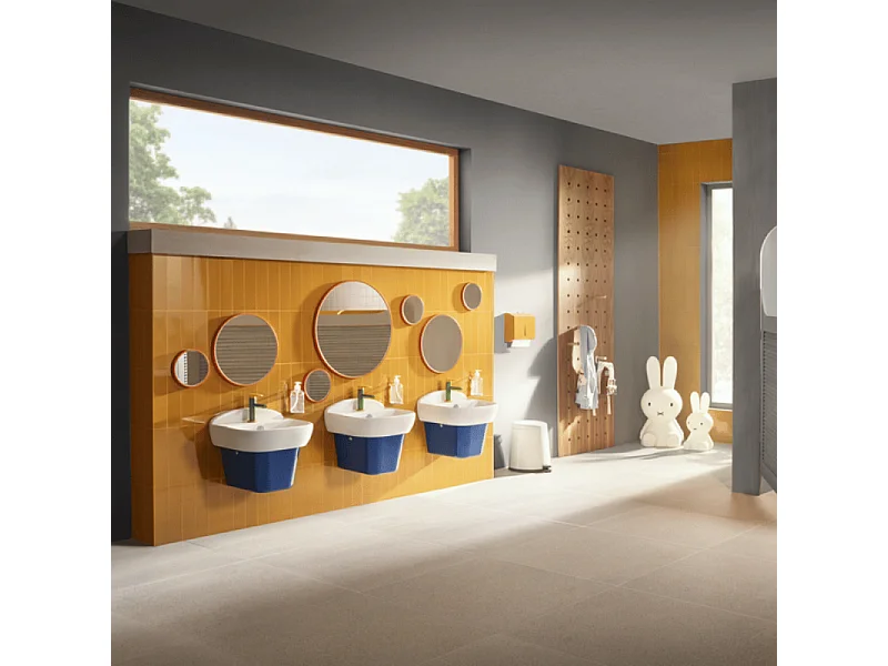 Lavabo pour enfant VitrA Sento Kids 45 cm + Mitigeur lavabo jaune et vert