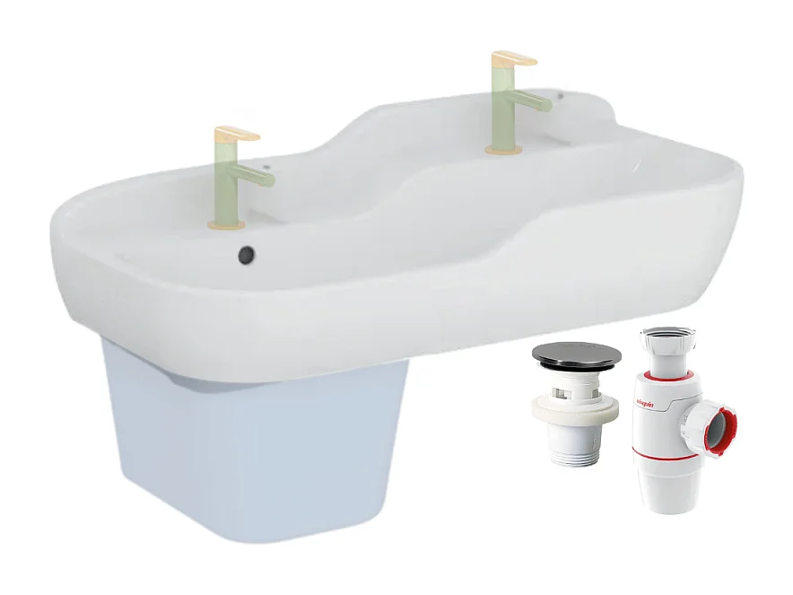 Lavabo pour enfant VITRA Sento Kids 85 cm + siphon et bonde Wirquin
