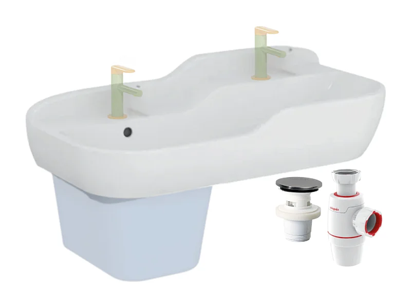 Lavabo pour enfant VITRA Sento Kids 85 cm + siphon et bonde Wirquin