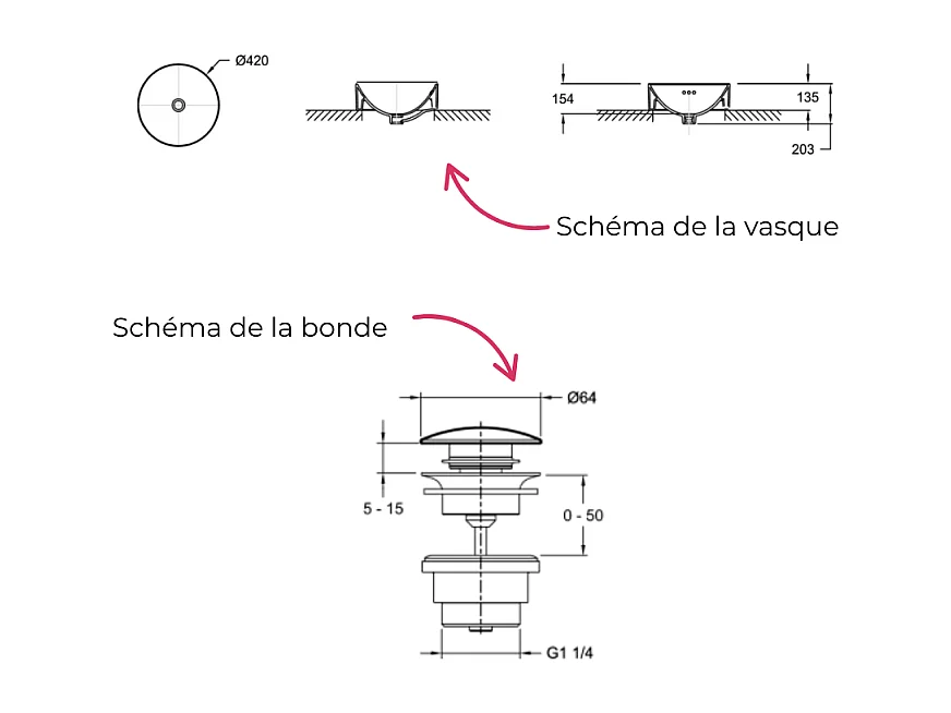 Vasque à poser JACOB DELAFON Vox avec bonde chromée