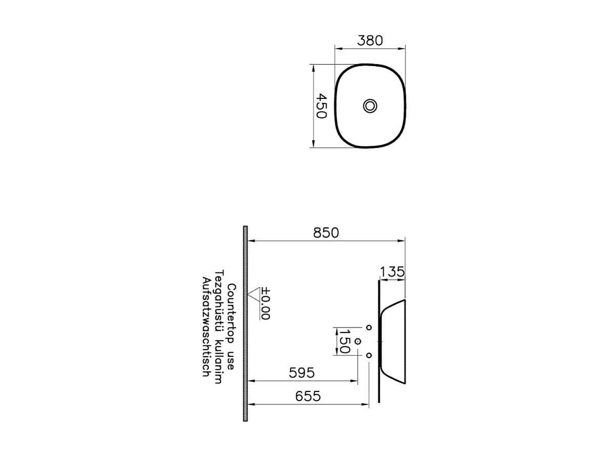 Vasque à poser VITRA Plural VitrA Clean terre rouge mat