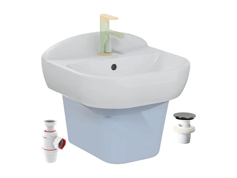 Lavabo pour enfant VITRA Sento Kids 45 cm + siphon et bonde Wirquin