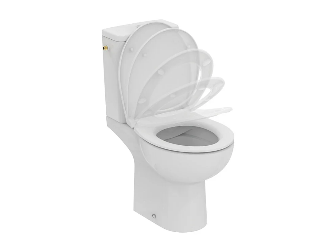 WC à poser sans bride sortie horizontale IDEAL STANDARD TIRSO RimLS+ avec abattant frein de chute