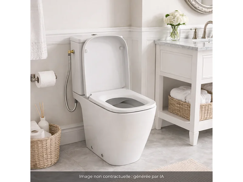 WC à poser sans bride sortie horizontale IDEAL STANDARD I.Life S avec abattant frein de chute