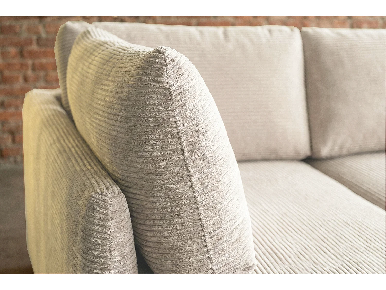 Schlafsofa - Cremeweiß Cord - SADIRA