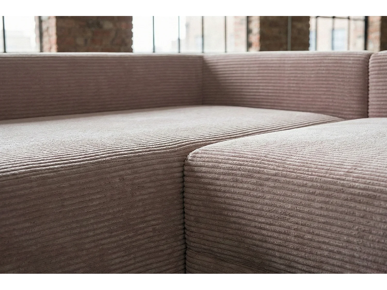 Schlafsofa - Taupe Cord - SADIRA