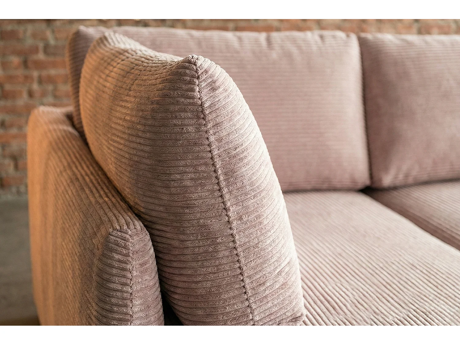 Schlafsofa - Taupe Cord - SADIRA