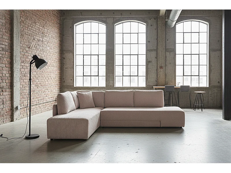 Schlafsofa - Taupe Cord - SADIRA