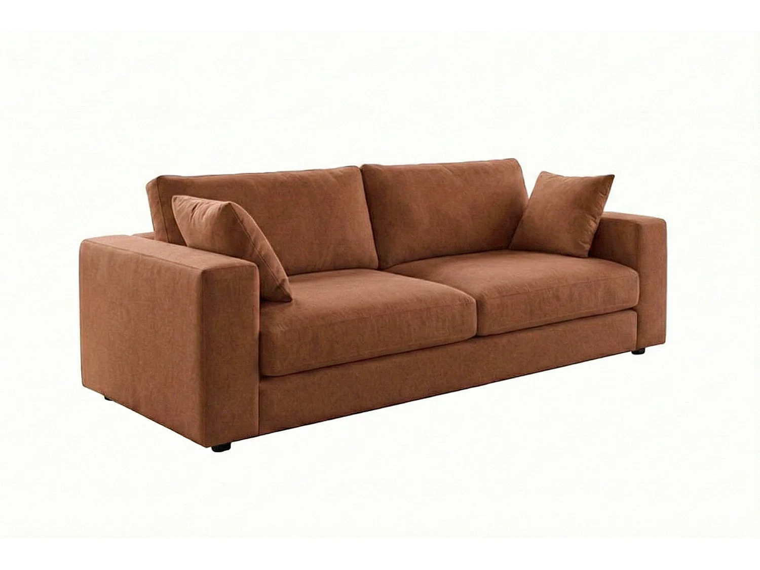 Sofa - Braun Flachgewebe - AMINA
