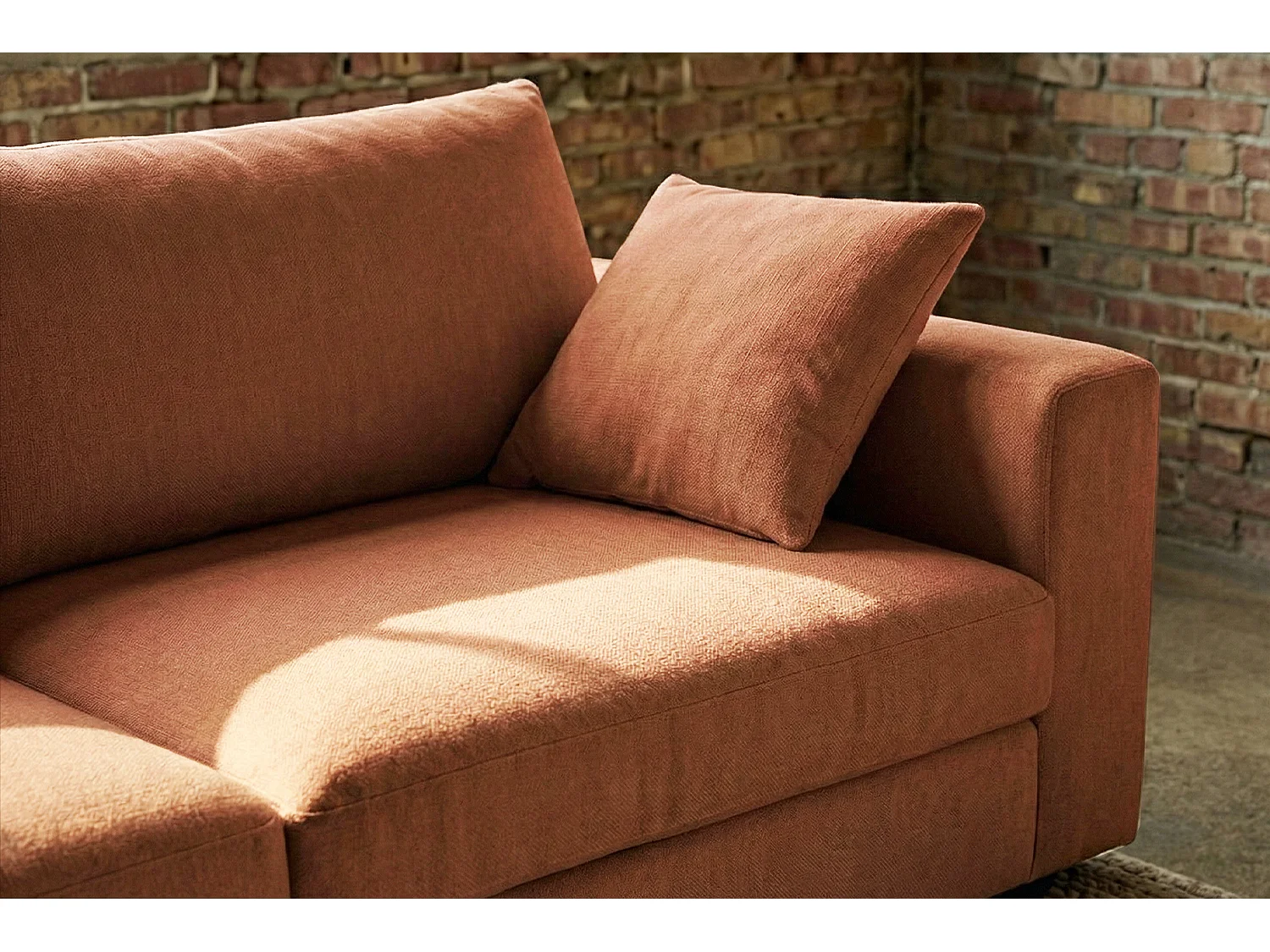 Sofa - Braun Flachgewebe - AMINA