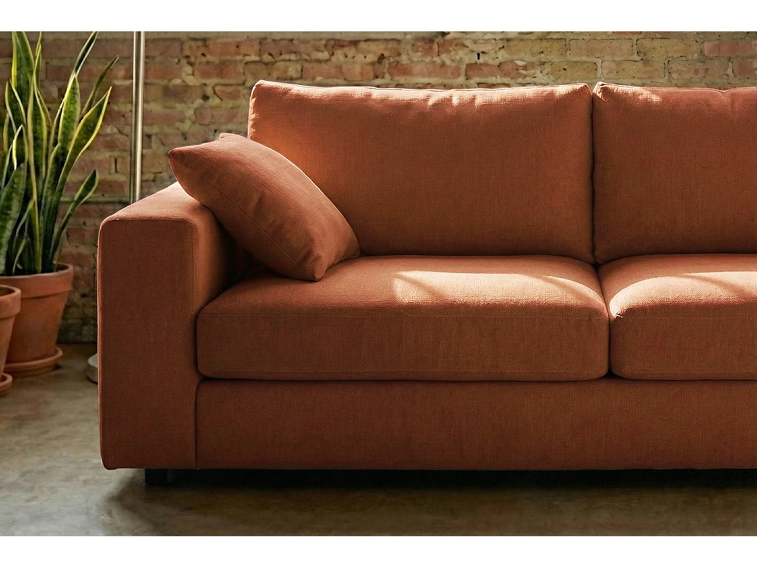Sofa - Braun Flachgewebe - AMINA