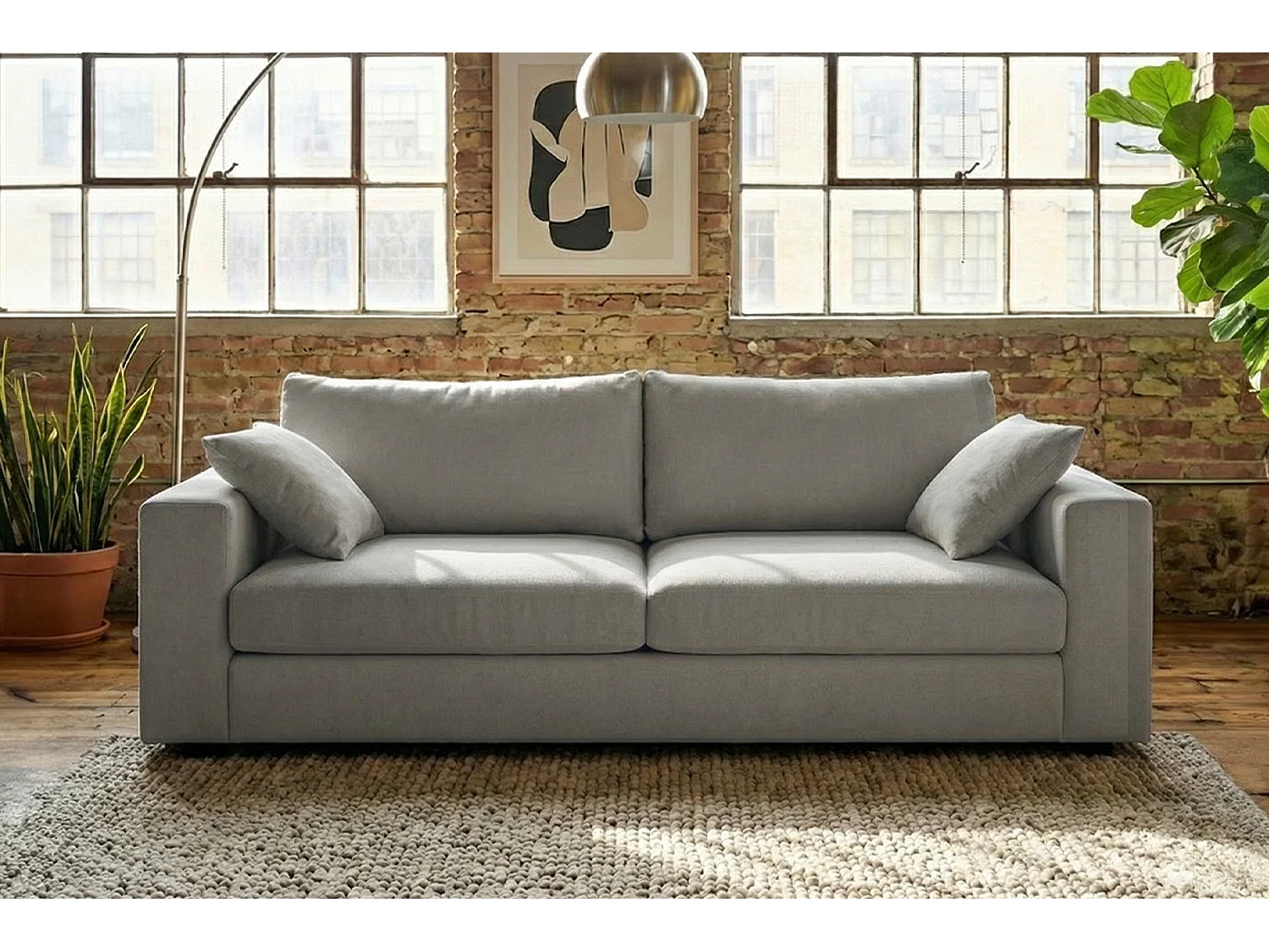 Sofa - Taupe Flachgewebe - AMINA