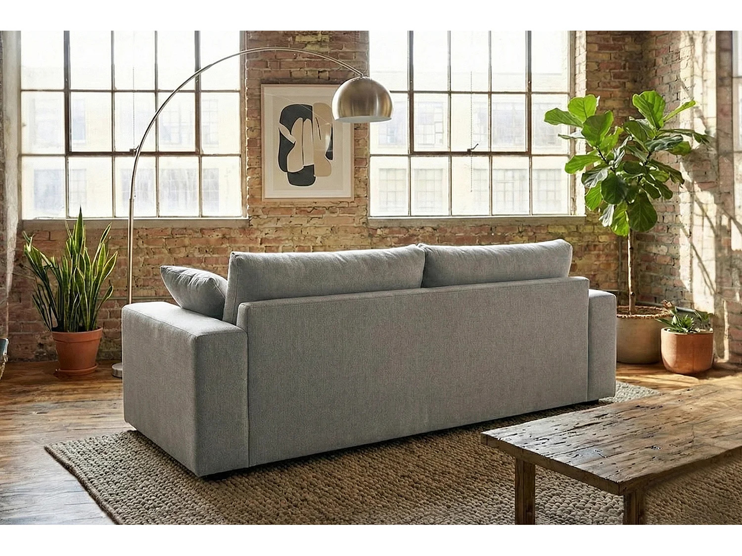 Sofa - Taupe Flachgewebe - AMINA