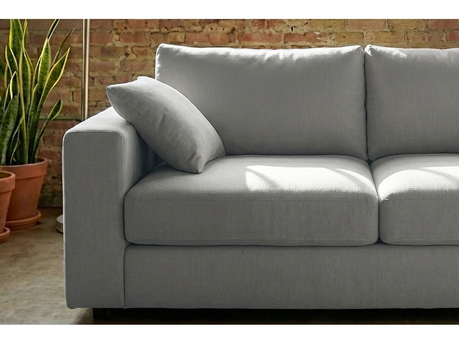 Sofa - Taupe Flachgewebe - AMINA