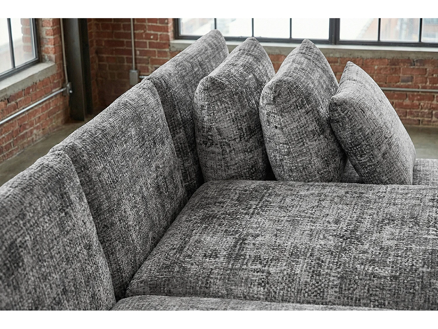 Schlafsofa - Grau Flachgewebe - SADIRA