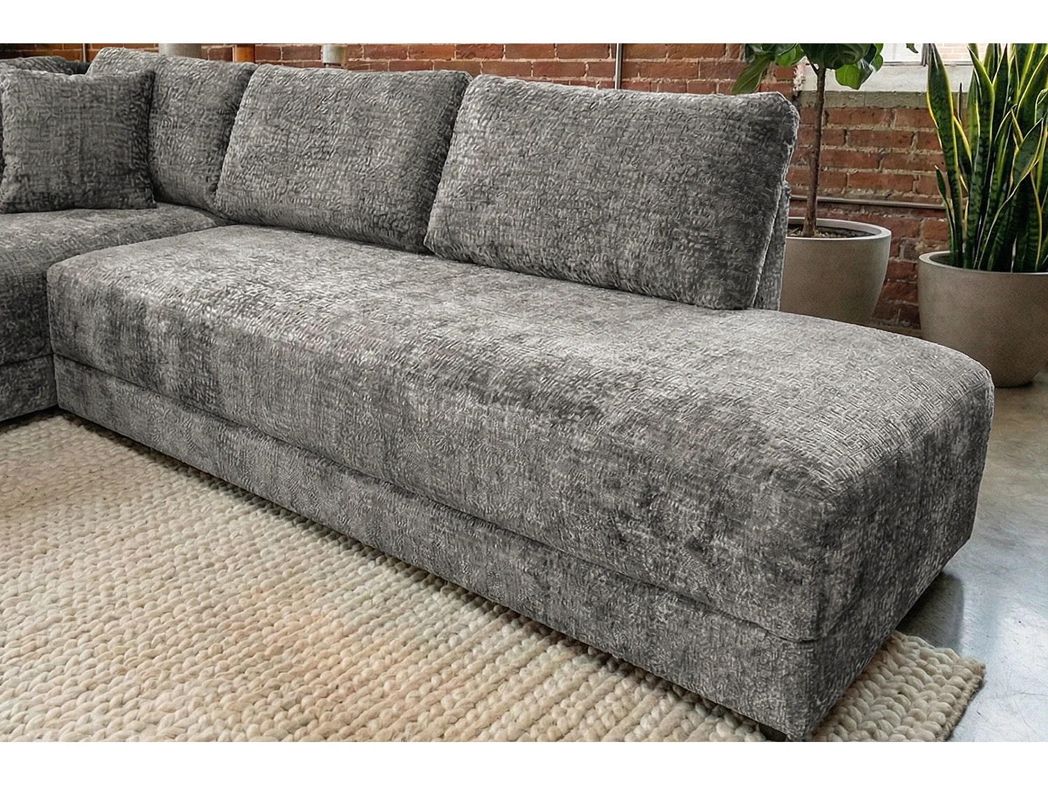 Schlafsofa - Grau Flachgewebe - SADIRA
