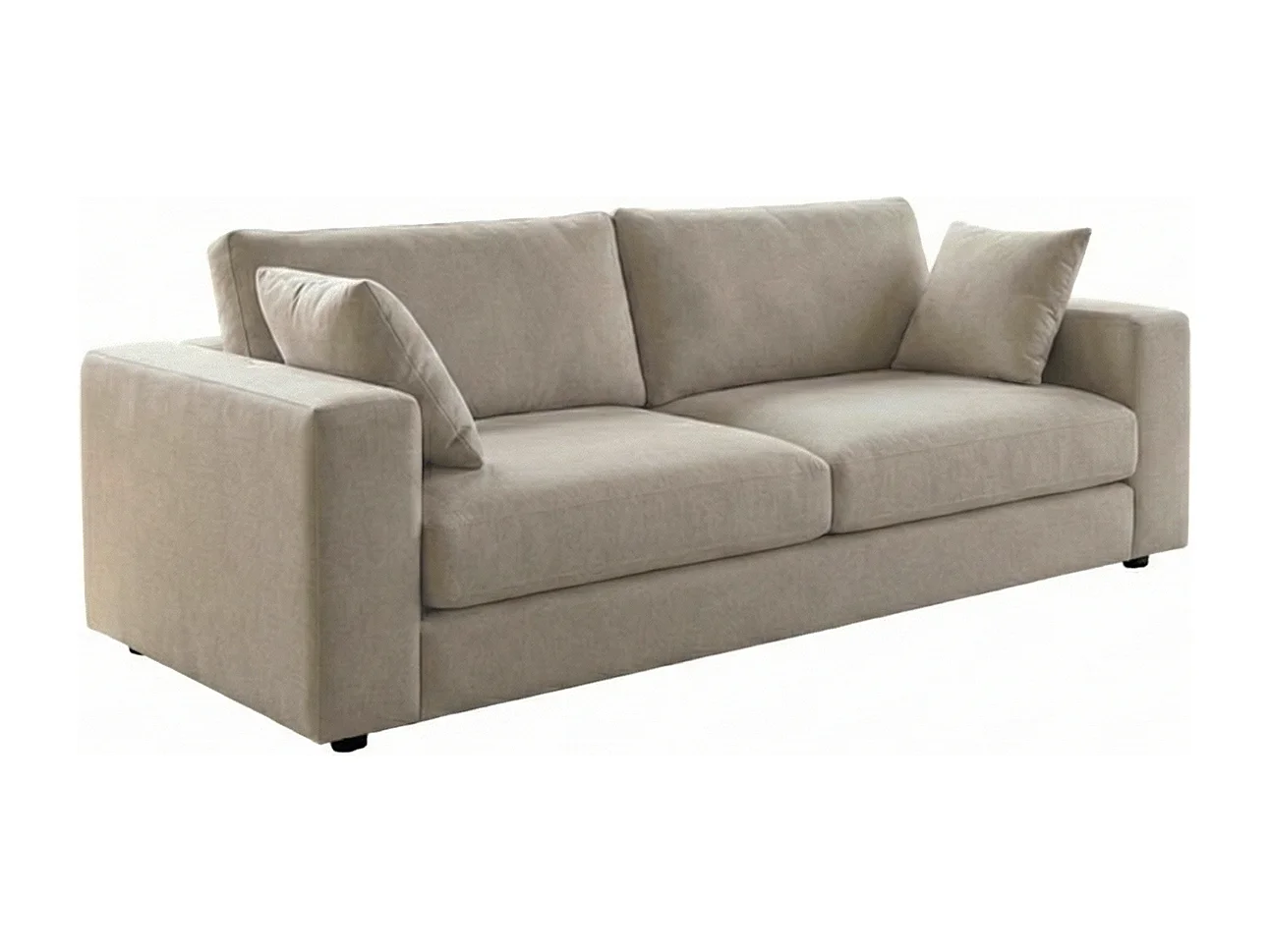 Sofa - Cremeweiß Flachgewebe - AMINA