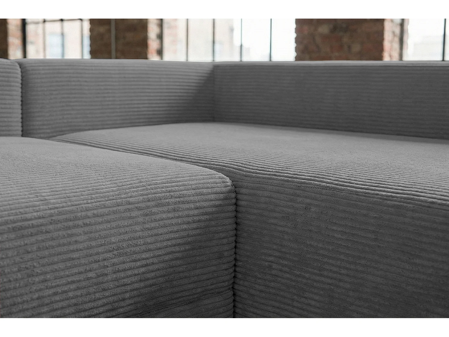 Schlafsofa - Grau Cord - SADIRA