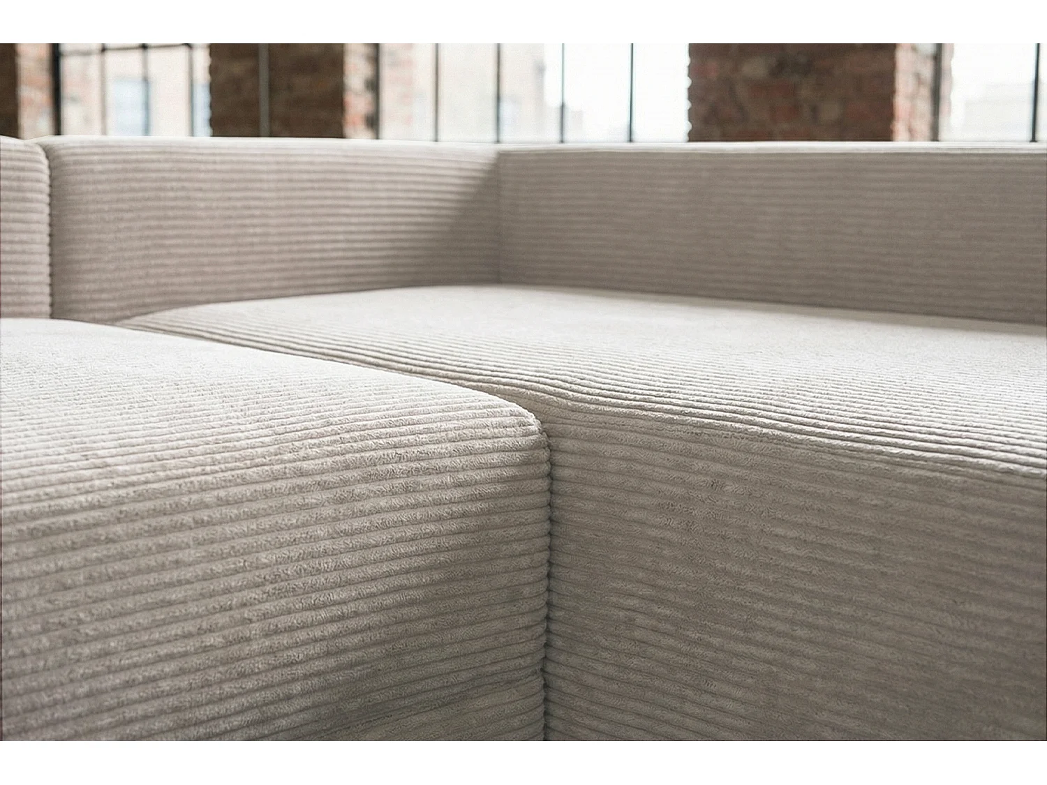 Schlafsofa - Cremeweiß Cord - SADIRA