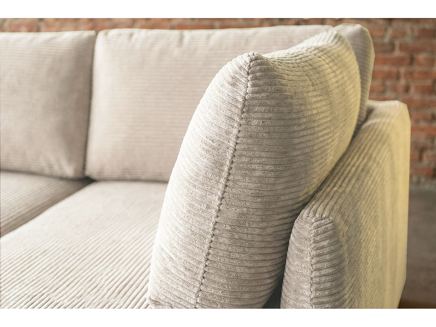 Schlafsofa - Cremeweiß Cord - SADIRA