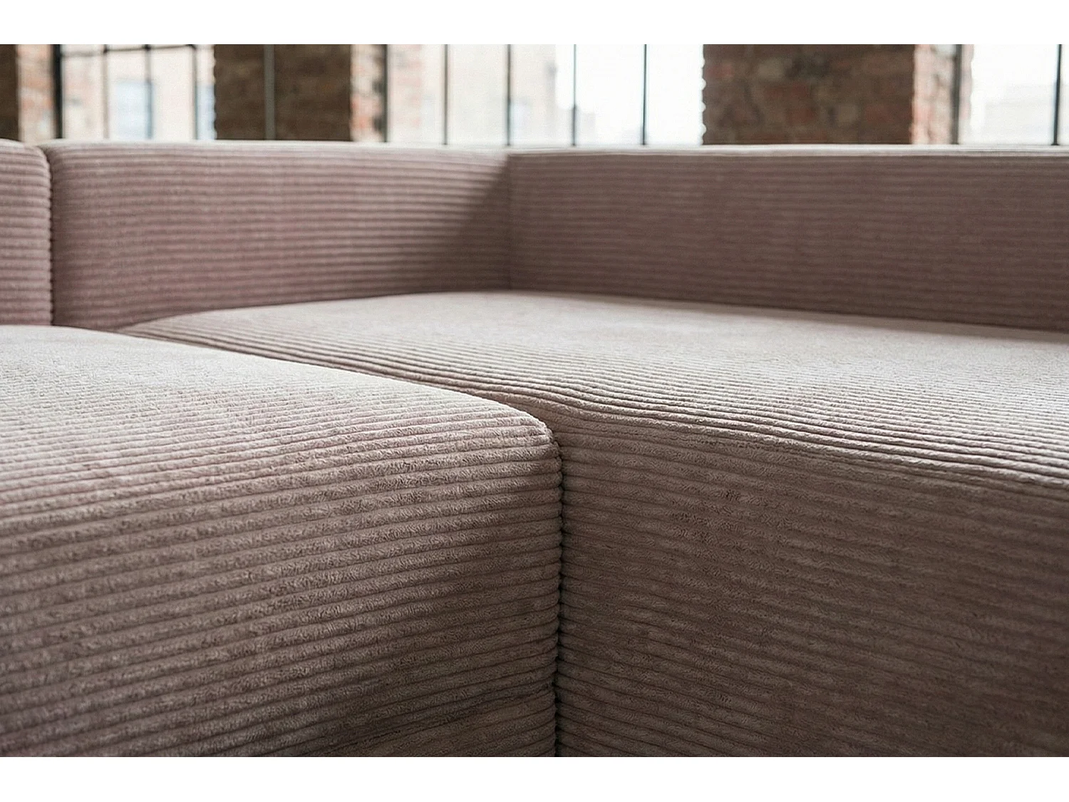 Schlafsofa - Taupe Cord - SADIRA
