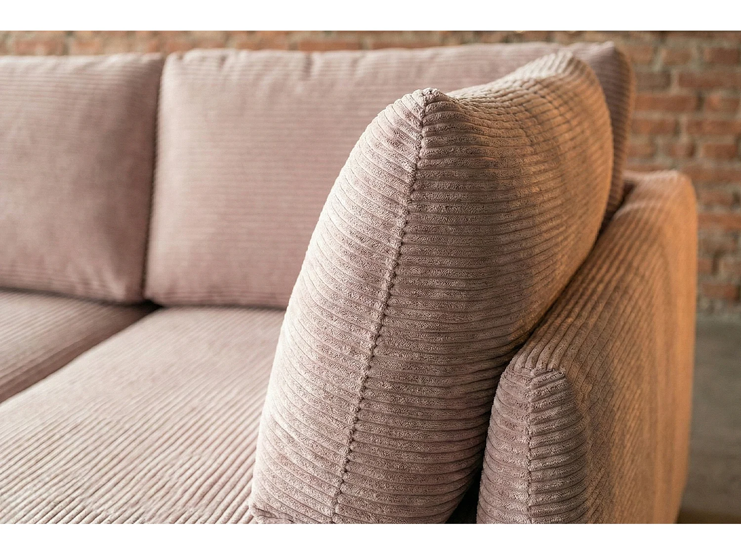 Schlafsofa - Taupe Cord - SADIRA