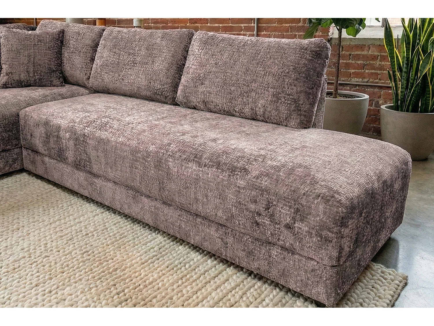 Schlafsofa - Taupe Flachgewebe - SADIRA