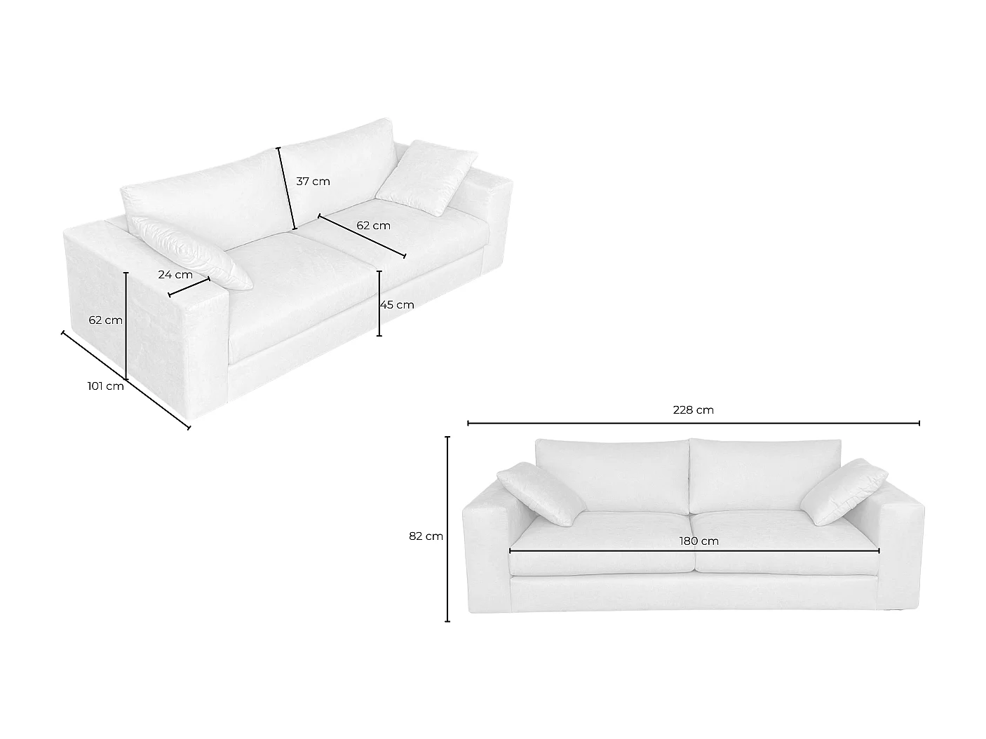 Sofa - Grün Flachgewebe - AMINA