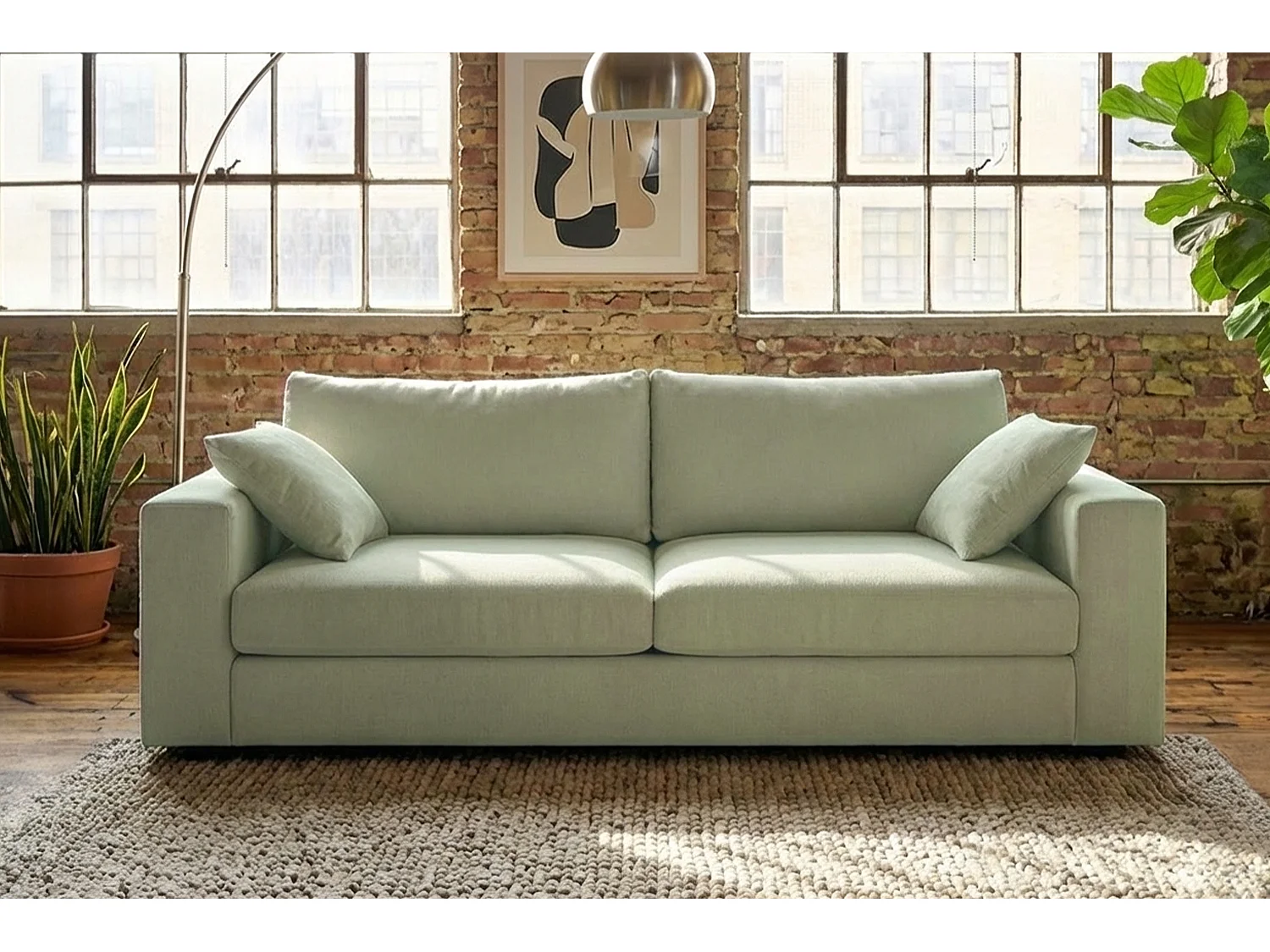 Sofa - Grün Flachgewebe - AMINA