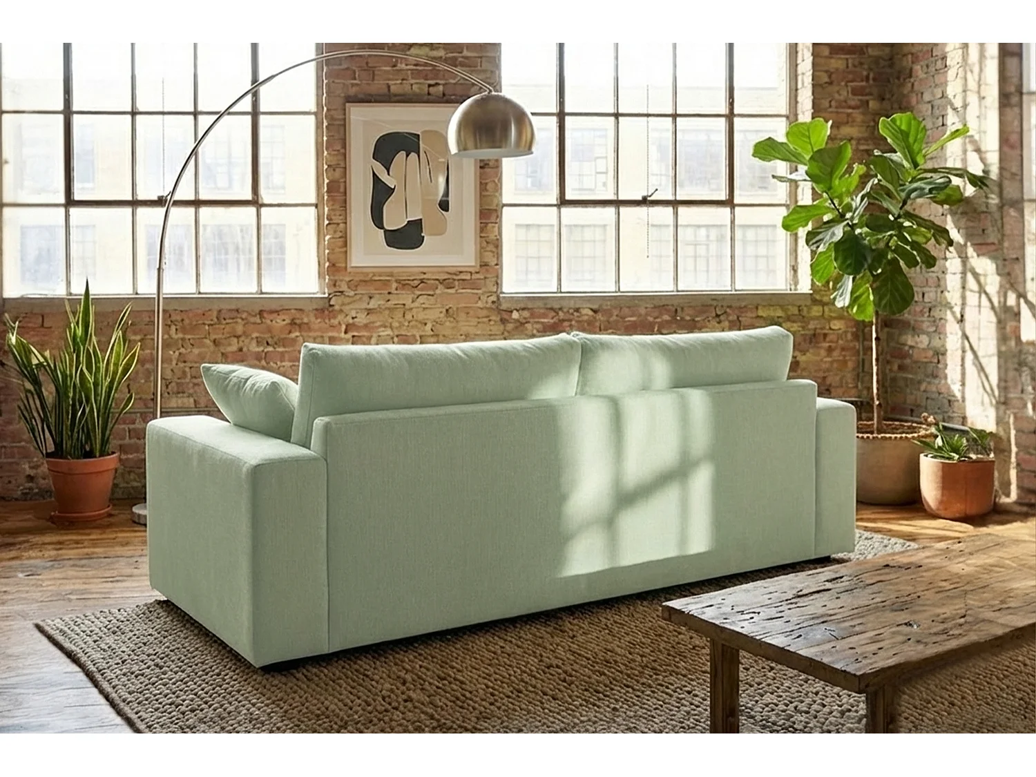 Sofa - Grün Flachgewebe - AMINA