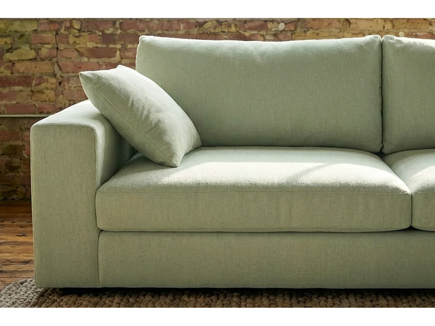 Sofa - Grün Flachgewebe - AMINA