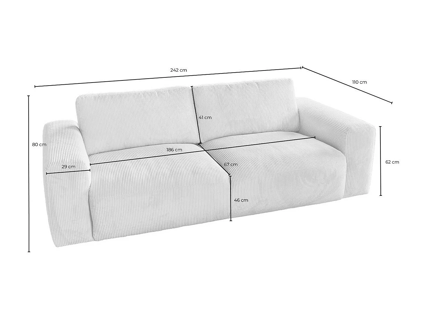 Sofa - Pink Cord - BODHI