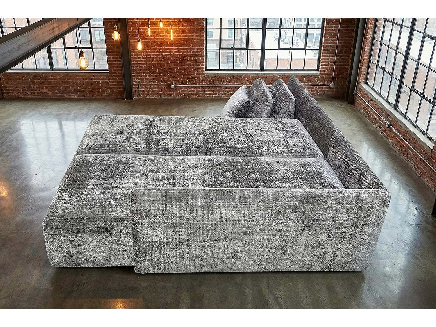 Schlafsofa - Grau Flachgewebe - SADIRA