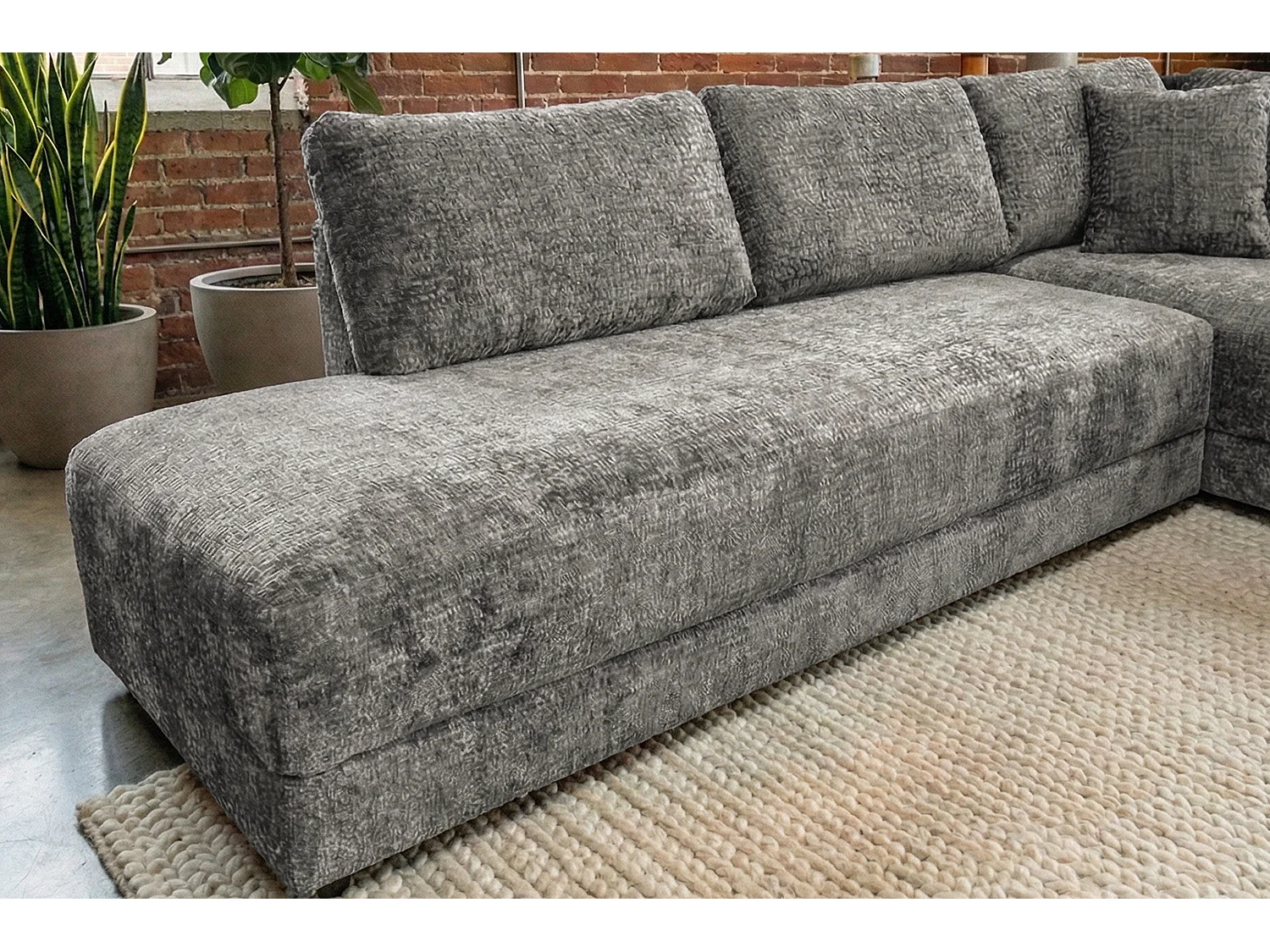 Schlafsofa - Grau Flachgewebe - SADIRA