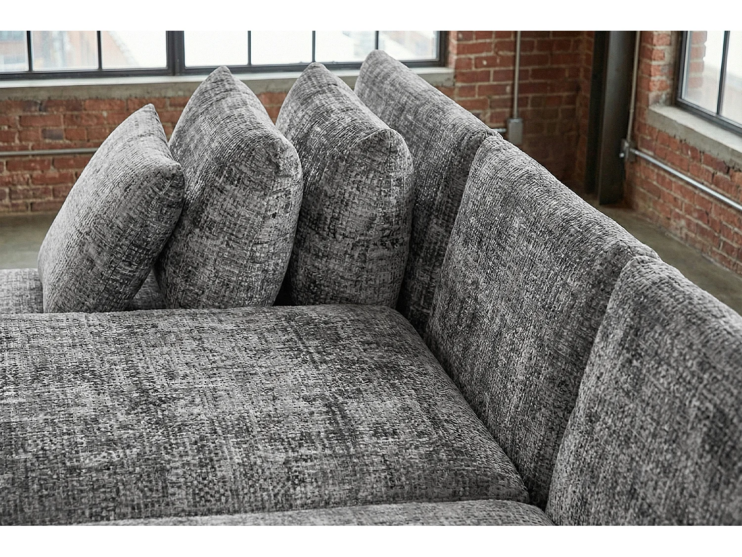 Schlafsofa - Grau Flachgewebe - SADIRA