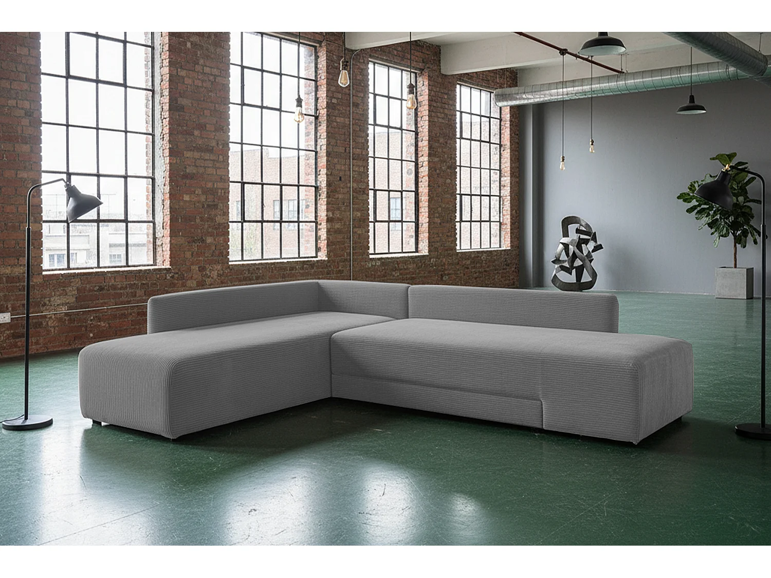 Schlafsofa - Grau Cord - SADIRA