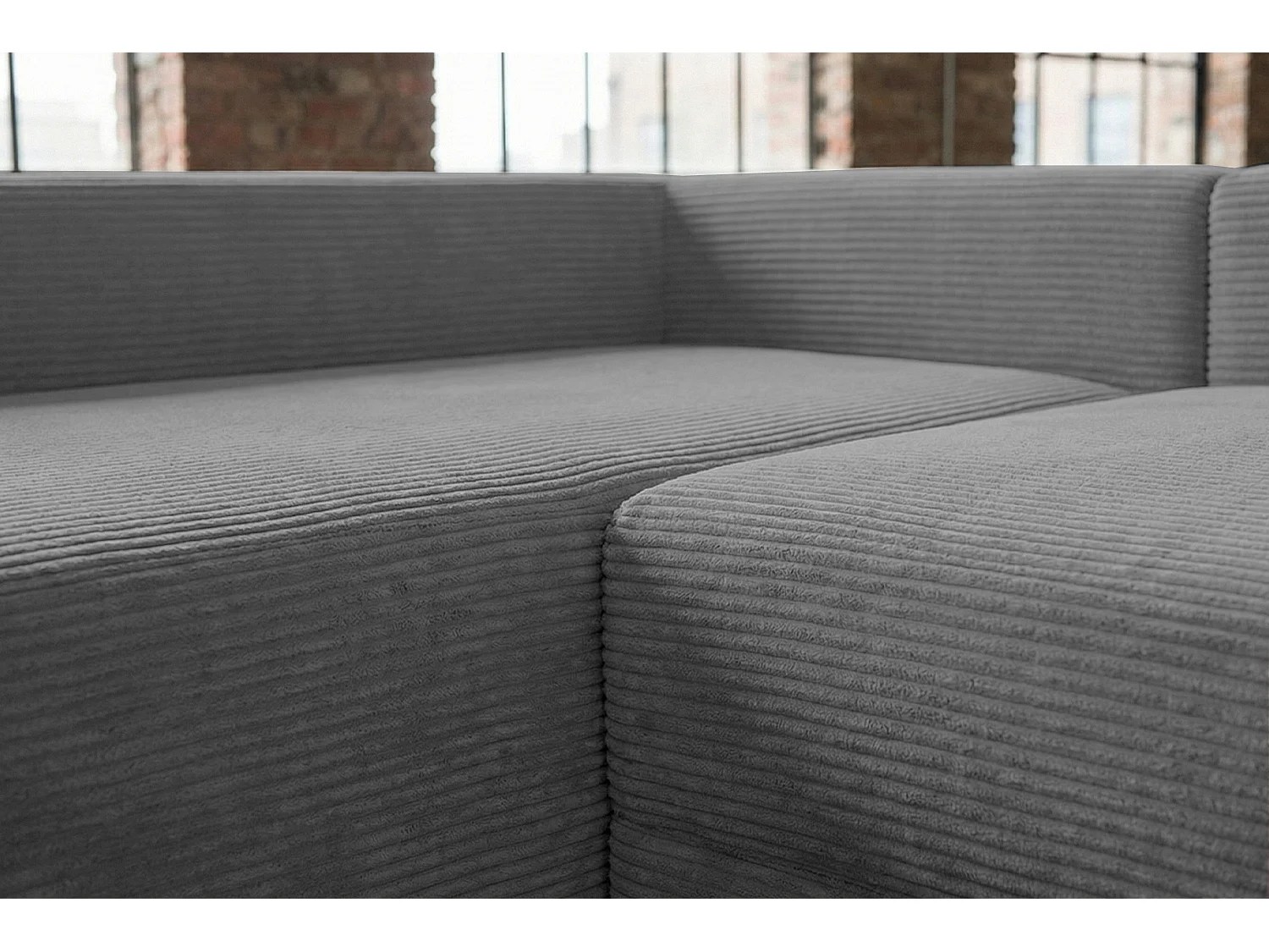 Schlafsofa - Grau Cord - SADIRA