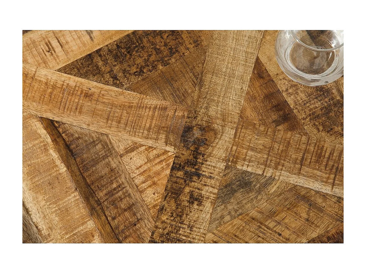 Table de salle à manger ZAREL 160 cm – Plateau en bois massif de manguier et métal noir