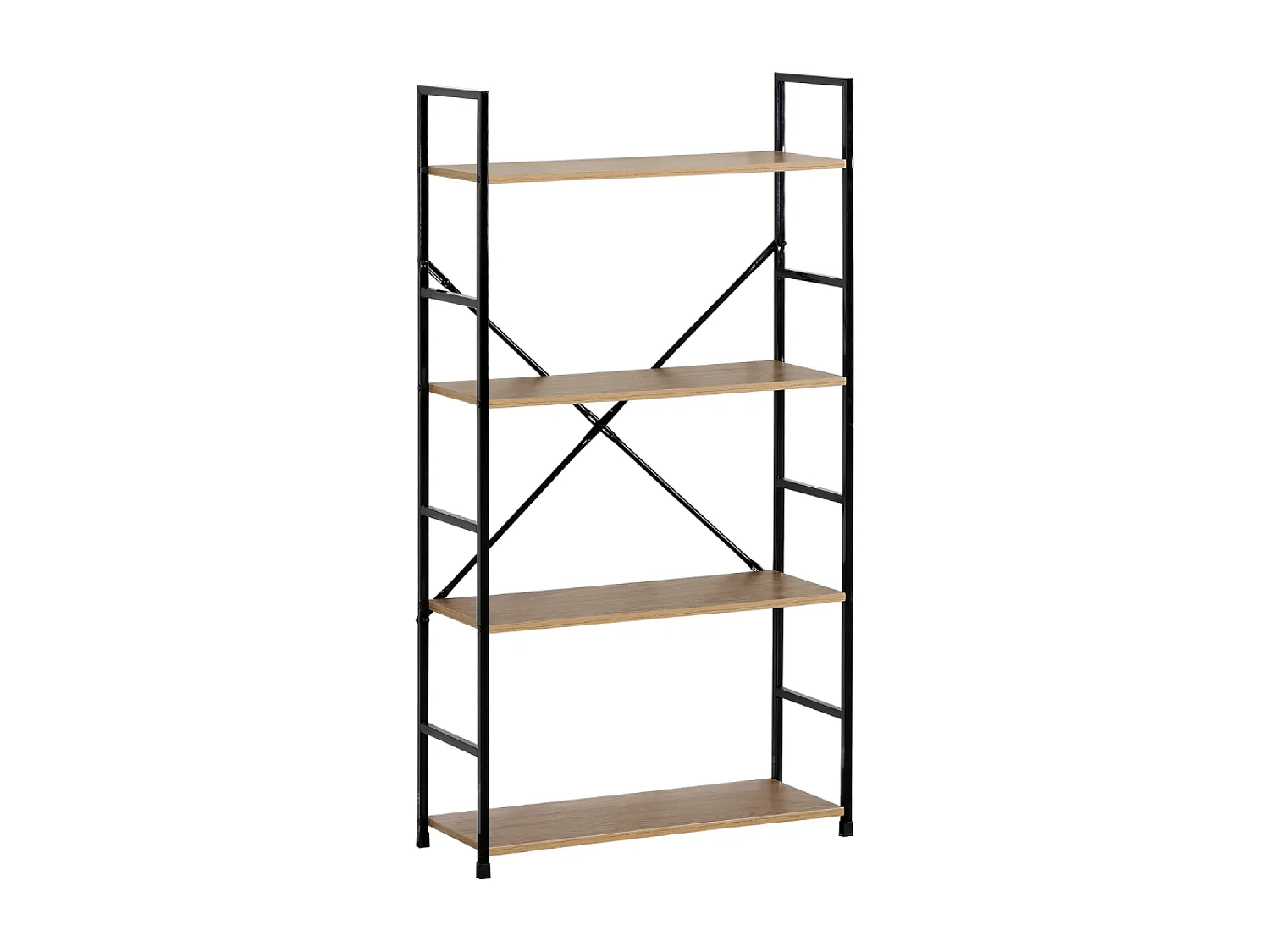 Etagère 4 rangements 112 cm bois et noir TYDA