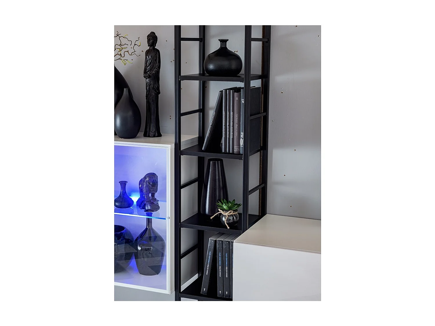 Étagère colonne collection SWITCH - Cadre en métal noir - style industriel