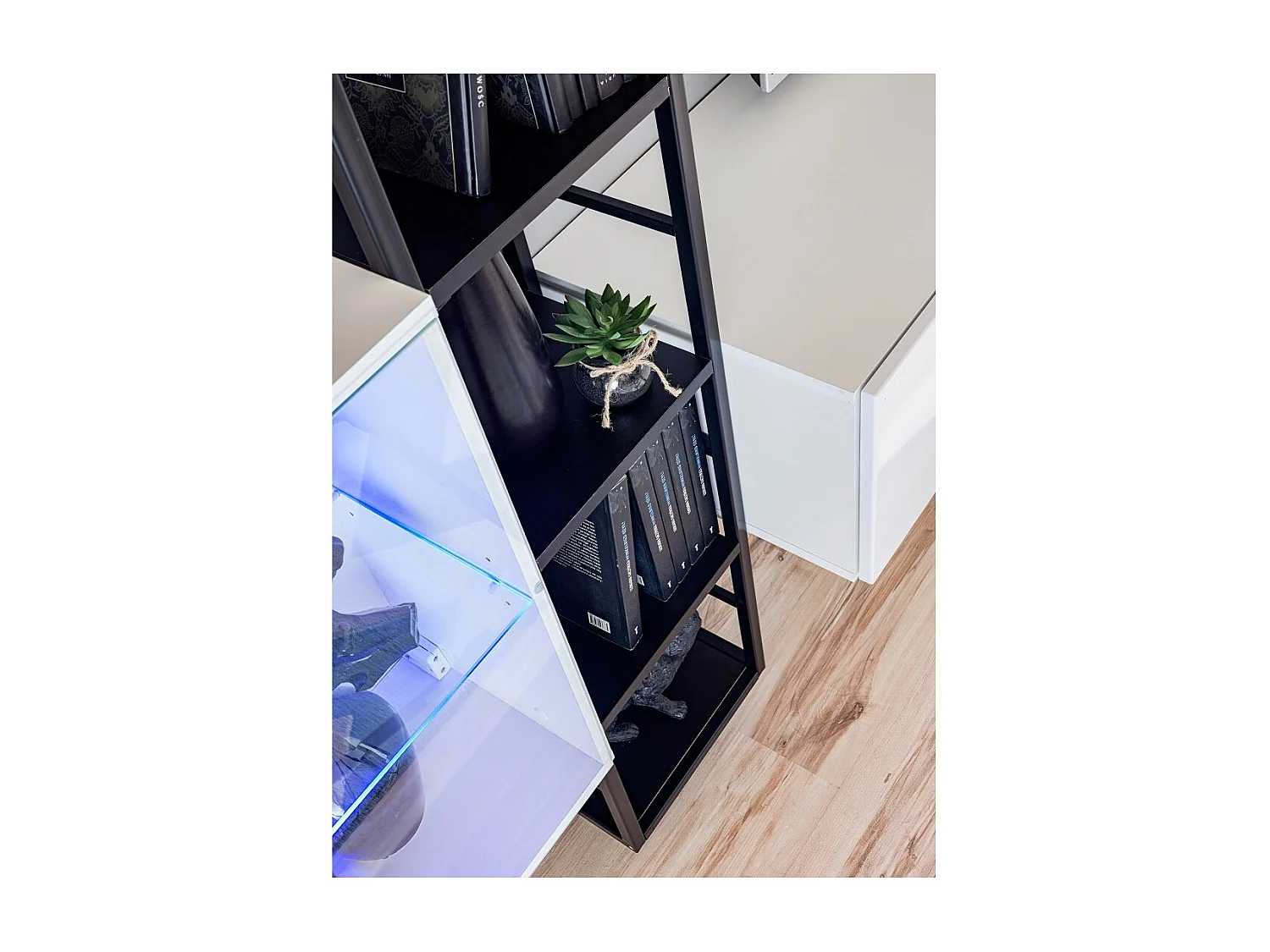 Étagère colonne collection SWITCH - Cadre en métal noir - style industriel