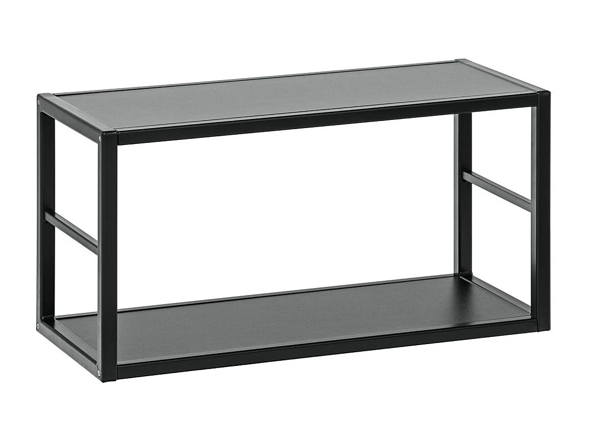 Scaffale SWITCH – 2 ripiani – Struttura in metallo nero opaco – Design minimalista