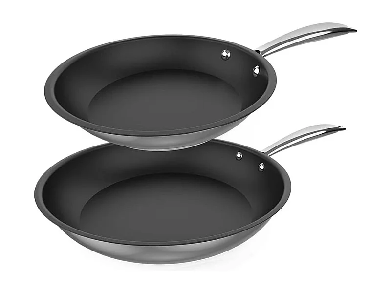 Set de 2 sartenes Cecotec Polka Classy 20-24 Bucket Steel acero inox negro Ø20/Ø24 cm