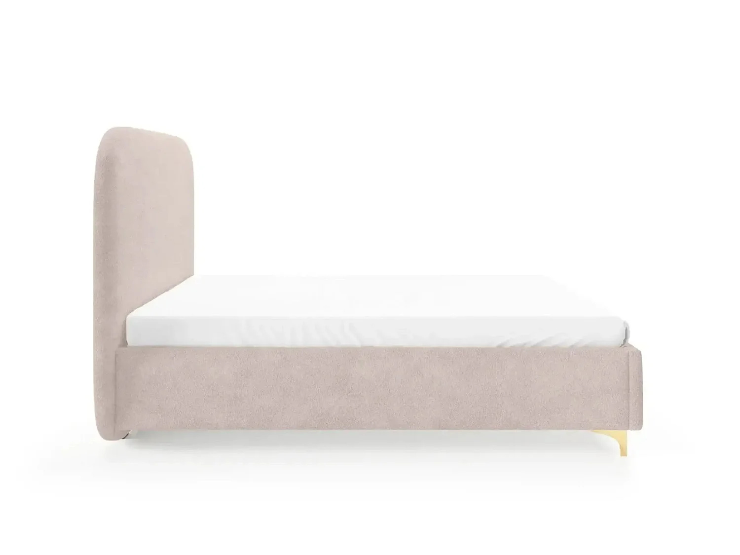 CHARLOTTE - Lit coffre tissu chenille 160x200cm Rose