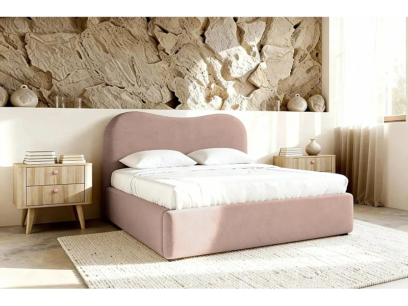 JULIETTE - Lit coffre 180x200cm - Rose